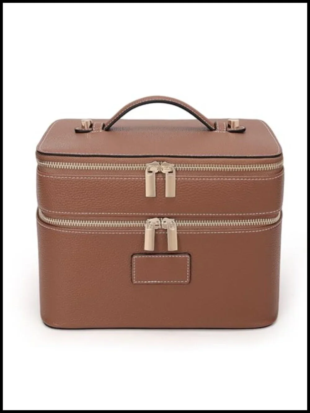 Large Makeup Bag Duo Vanity Case for Women Leather Makeup Case Travel Toiletry